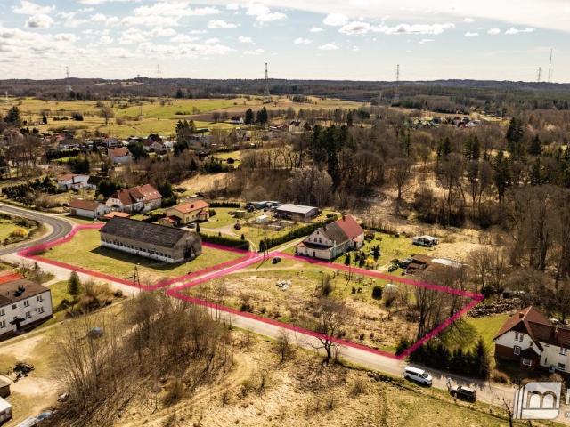 Działka 6000 m² z budynkiem, media, do adaptacji