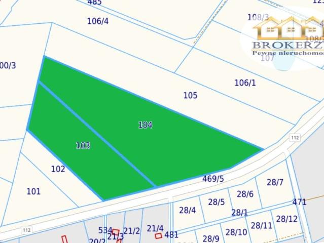 Działka 60 000 m², Kawno