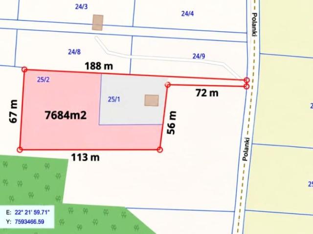 Działka 7 684 m², Stok Lacki