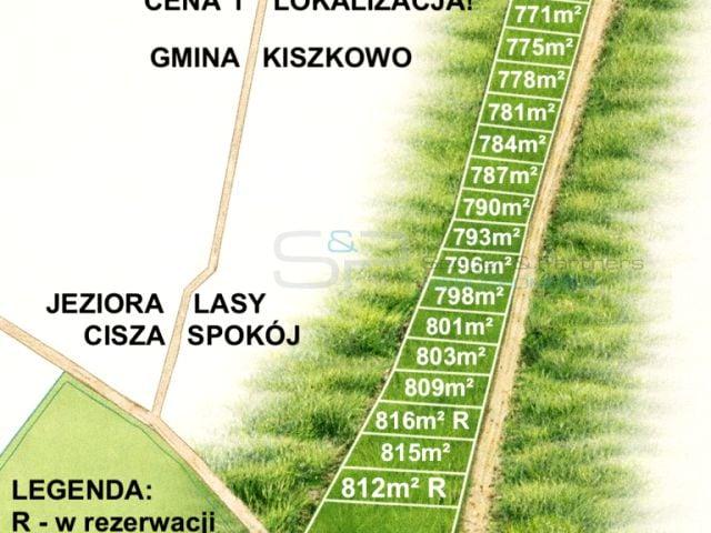 Działka 800 m², Kiszkowo
