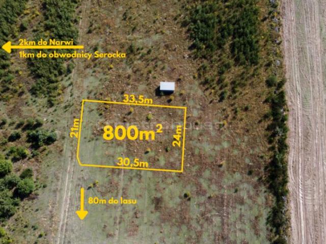 Działka 800 m², Serock