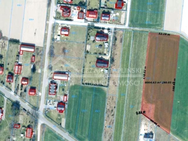 Działka 8 001 m², Terebela