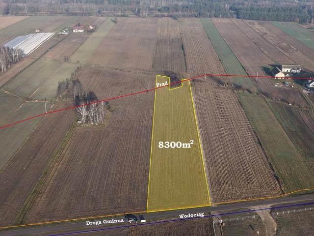 Działka 8 300 m² z warunkami zabudowy i mediami
