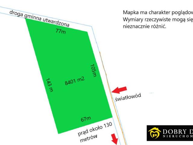 Działka 8 400 m² z warunkami na 3 domy – inwestycja