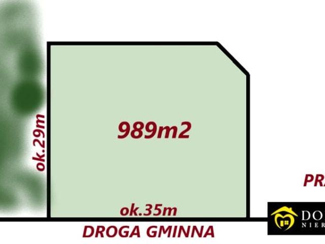Działka 988 m², Henrykowo
