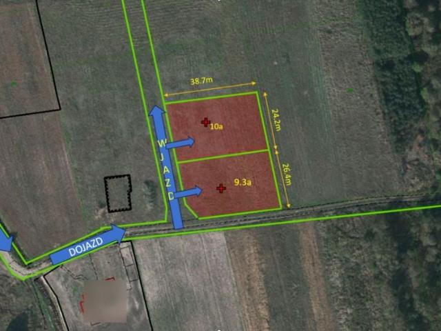 Działka 928 m², Wysoka Głogowska
