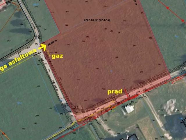 Działka 9 747 m², Skawa