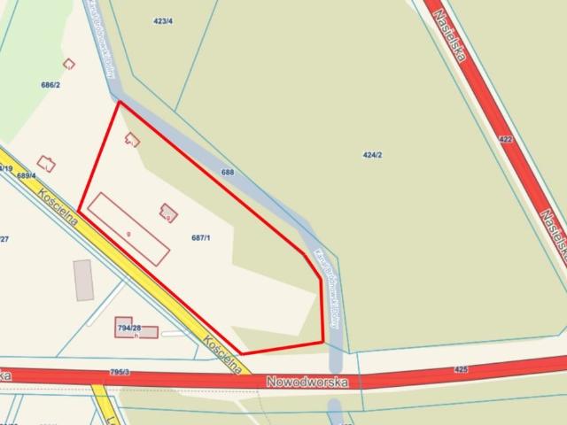 Działka inwestycyjna 9775 m² przy DW631 w Skrzeszewie