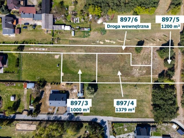 Działki pod zabudowę jednorodzinną w Łobudzicach, 1000 1379 m²