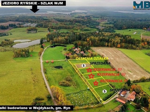 Działki w Wejdykach nad jeziorem Ryńskim – 2256 m², uzbrojone