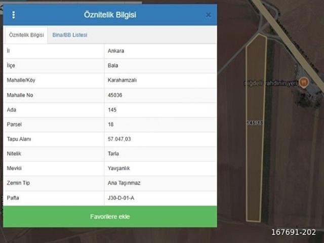 E90 AnkaraAdana Yoluna Cepheli 57 Dönüm Satılık Tarla