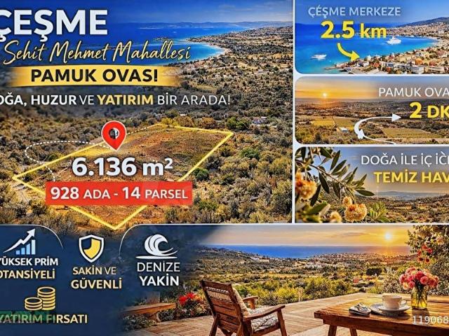 ÇEŞME ÇİFTLİKKÖYDE GENİŞ METRAJLI YATIRIM ARAZİSİ