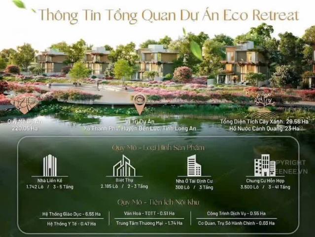 Eco Retreat Long An giá, thanh toán, chi tiết phân khu mở bán, giỏ hàng mở bán đợt 1. LH: 0973 563