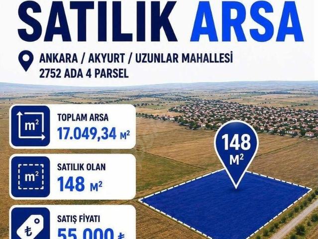 EGE'DEN AKYURT UZUNLAR MEVKİ 148 M2 YATIRIMLIK FIRSAT ARSA