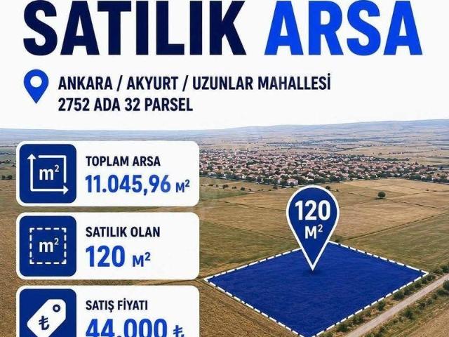 EGE'DEN AKYURT UZUNLAR MH.'NDE 120M2 YATIRIMLIK FIRSAT ARSA