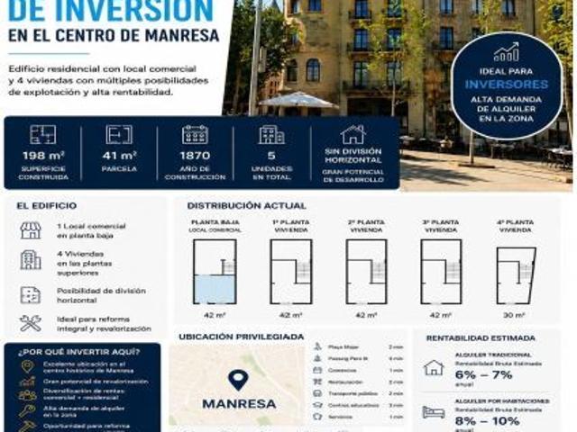 Edificio residencial con local comercial en pleno centro histórico de Manresa