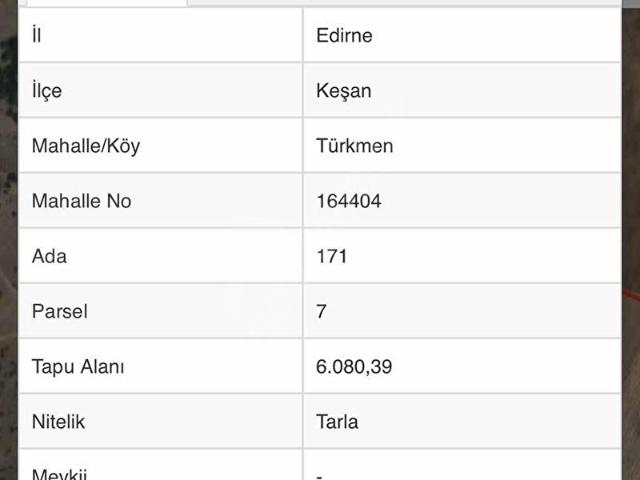 Edirne Keşan satılık yolu olan tarla satılık 477 mt