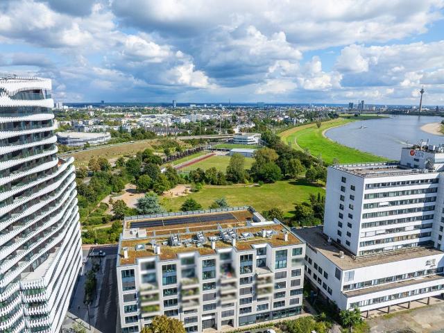 Edle Penthouse Maisonette Wohnung mit Panorama Dachterrasse Rheinblick/Hafen/Rheinturm/Altstadt