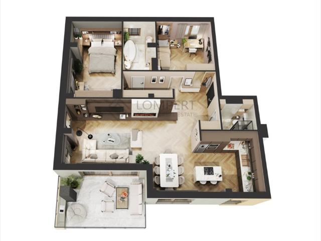Ekskluzywny 102 m² apartament z tarasem w Wilanowie