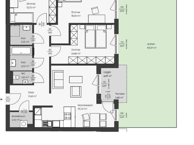 EINZIEHEN UND WOHLFÜHLEN: leistbare 4 Zimmer Wohnung mit Garten Wohnpark Ober Grafendorf ökologisch, hochmodern, ausgezeichnet