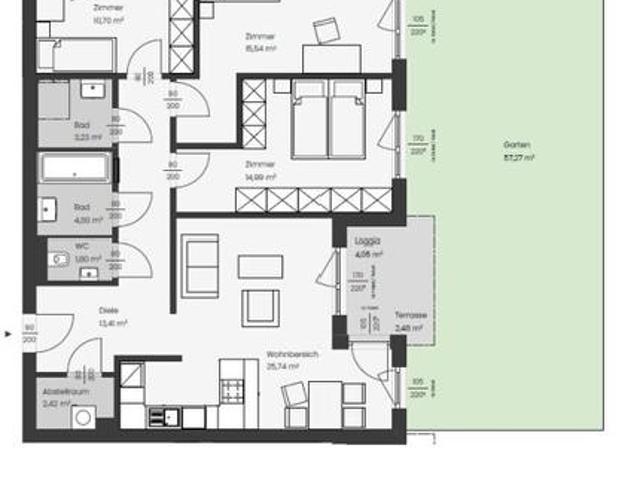 EINZIEHEN UND WOHLFÜHLEN: leistbare 4 Zimmer Wohnung mit Garten Wohnpark Ober Grafendorf ökologisch, hochmodern, ausgezeichnet