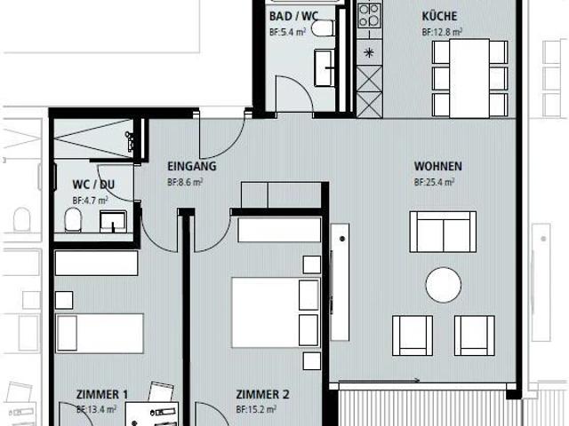 Einzigartige 3.5 Zimmer Wohnung mit Terrasse in Laupen