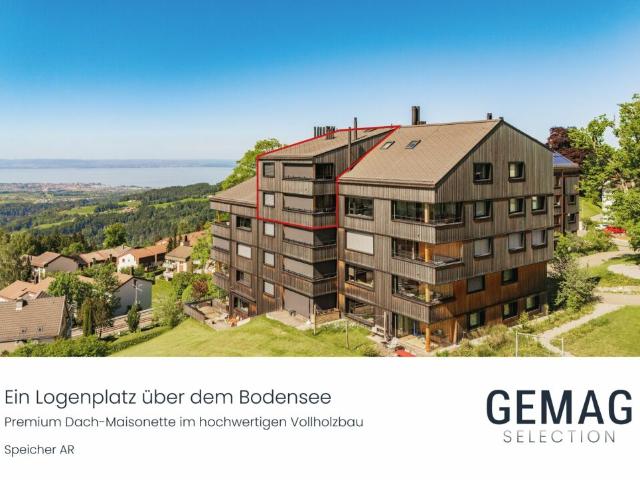 Ein Logenplatz über dem Bodensee Premium Dach Maisonette im hochwertigen Vollholzbau