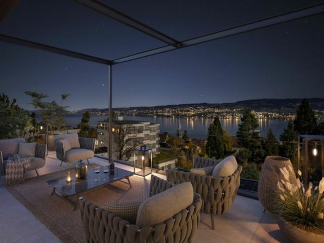 Ein Refugium über dem Zürichsee auf zwei Ebenen