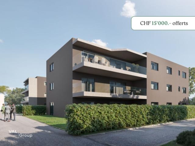 Eine geräumige 4,5 Zimmer Wohnung im Erdgeschoss mit einem Vorteil von 15.000 CHF