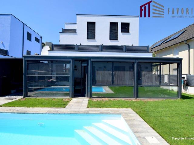 Einfamilienhaus an Stadtgrenze Wien 5 Zimmer, Wintergarten + Pool