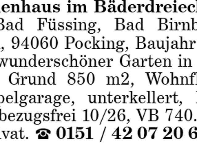 Einfamilienhaus im Bäderdreieck/Golfre gion