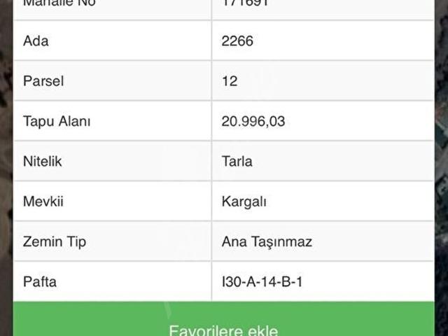Elmadağ Tatlıca Kargalıda Baraja Yakını Her İşe Uygun Tarla