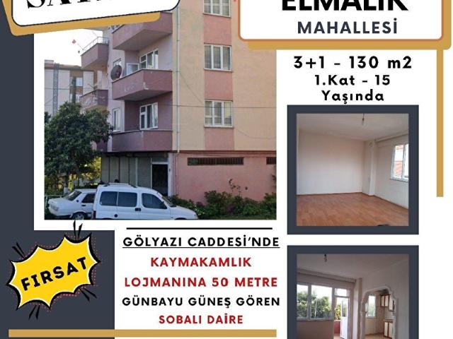 Elmalık Mahallesi'nde, Kaymakam Lojmanı ile Karşı Karşıya, Mağaza Üstü, Gün boyu güneş alan 3+1 Soba