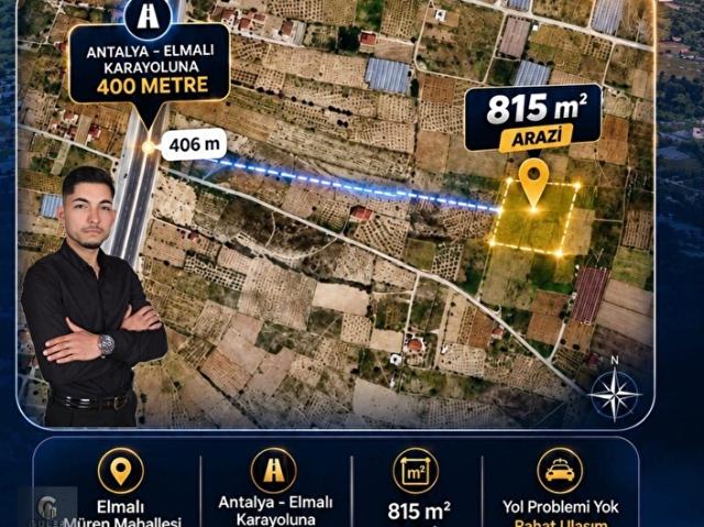 AntalyaElmalı Karayolu Üzeri 811 m merkeze 6 dk Değerli Yatırım Arazisi