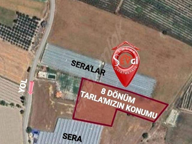 ELMALI DÜDENKÖY'DE YOLU OLAN, ELEKTRİĞİ DİBİNDE, KÖY YERLEŞKESİNE ÇOK YAKIN 8 DÖNÜM SATILIK TARLA