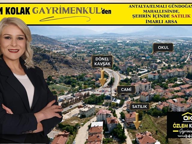 ELMALI'da ŞEHRİN MERKEZİNDE 0.90 EMSAL, 3 KAT İMARLI, 345 m ARSA
