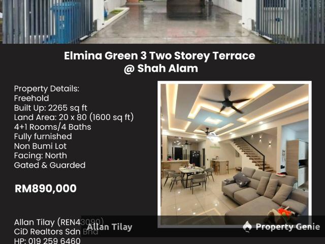 Elmina Green 3 Two Storey Terrace @ Shah Alam