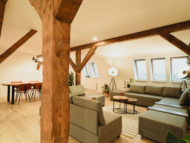 Elegant Furnished Penthouse in Historic Berlin Mitte – 136 m² with Terrace and Stunning Views conveniently located Berlin Mitte, Berlin Amsterdam Apartments for Rent