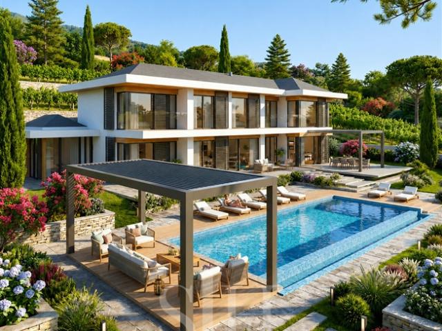 Elegante zeitgenössische Villa mit Seeblick