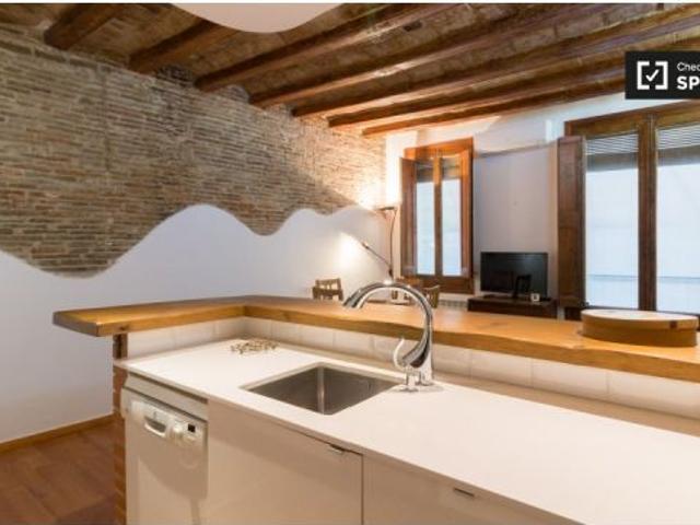 Elegante apartamento de 1 dormitorio con aire acondicionado en Ciutad Vella, cerca de la playa