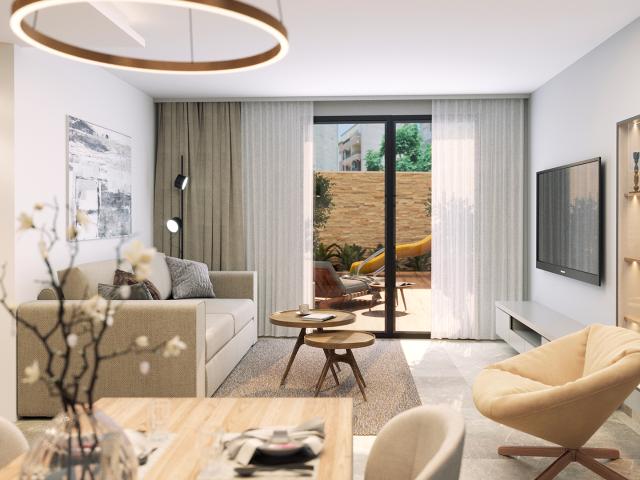 Elegante apartamento en planta baja con terraza privada en Rodas Playa