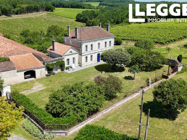 Élégante Maison de Maître avec vue sur les vignes – 5 chambres et 4 SDE – à 9 km de Cognac