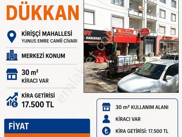 Emlaknomi'den Kirişçi Mah.yunus Emre Camii Civarı Kiracılı 30 M2