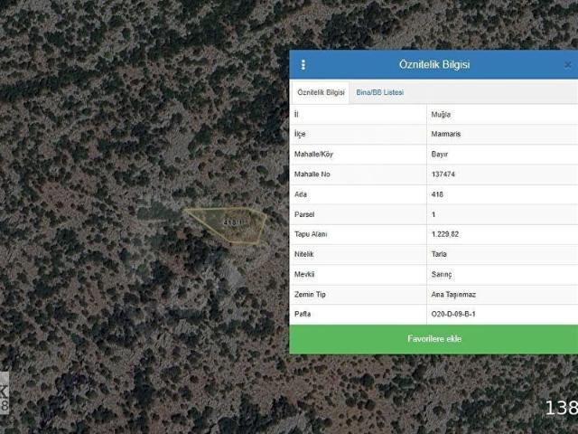 Emlaksepeti48'den Bayır mah. 1.229 m SATILIK