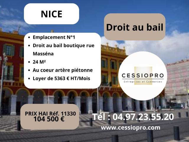 Emplacement no1 à NICE Droit au bail boutique rue Masséna