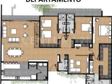 En 1er piso  270 m2 habitables, 86 m2 de Roof Garden privado y 20 m2 de balcón