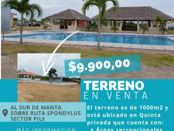 En venta Terreno al sur de Manta,Quintas campestre