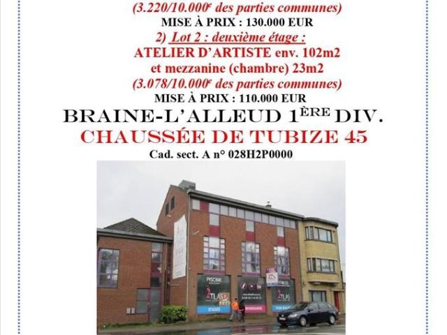 en vente publique Appartement Braine l'Alleud Chaussée de Tubize