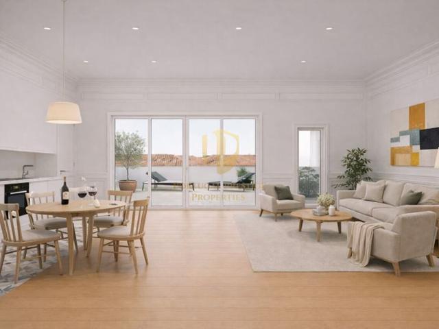 Encantador apartamento T2 com 89 m2 em um edifício Pombalino de grande valor histórico