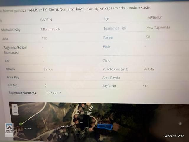 ENGİN GAYRİMENKUL MERKEZE 12 km 991 m2 VİLLA İMARLI ARSA